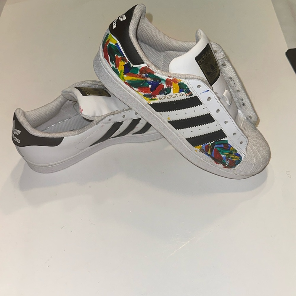Painted Multiple Color Adidas Superstars